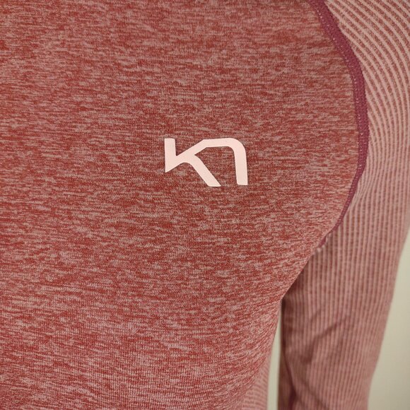 Kari Traa dark red burgundy lightweight long sleeve base layer top womens Medium - Picture 3 of 8